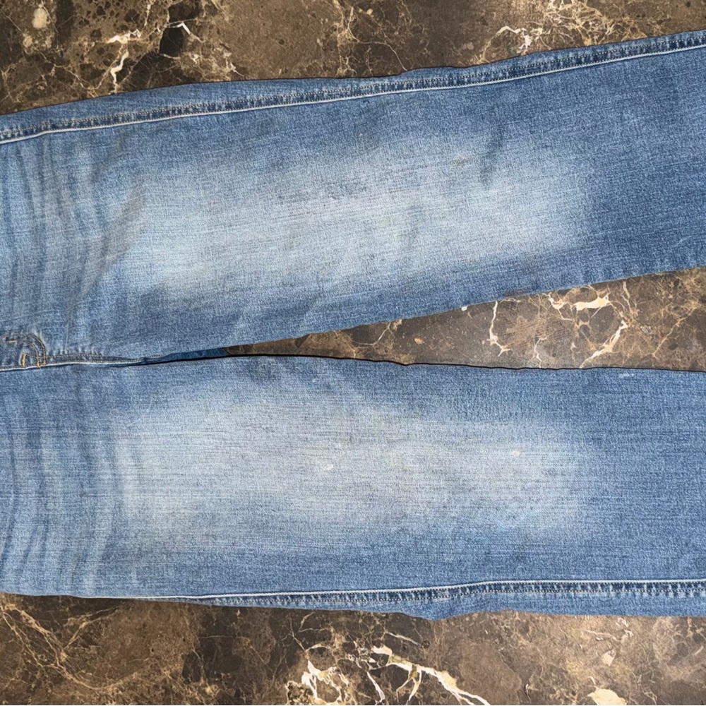 SPANX woman’s Denim Blue Straight Jeans size M petite